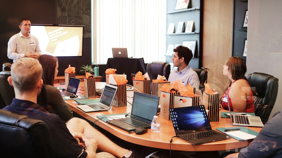 Presentation in a meeting room